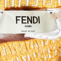 Fendi Yellow FF Logo Print Synthetic Shorts XS