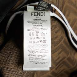Fendi Brown FF Logo Pattern Jersey Oversized Zip Up Jacket M