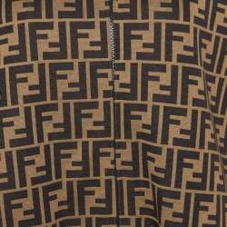 Fendi Brown FF Logo Pattern Jersey Oversized Zip Up Jacket M