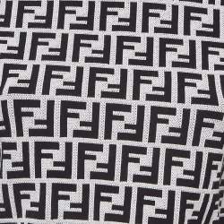 Fendi Monochrome Zucca Jacquard Knit Cut-Out Sweatshirt S
