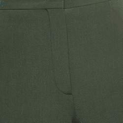 Fendi Green Gabardine Wool Blend Capri Pants S