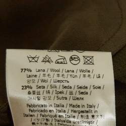 Pre Owned Fendi Green Wool Blend Wide Leg Capri Pants S