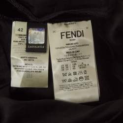 Fendi Black Velvet Loose Fit Trousers M