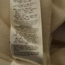 Pre Owned Fendi Off White Embroidered Knit Cashmere Sweater M