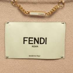 Fendi Orange Fox Fur and Felt Wool Cape Coat M