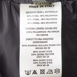 Pre Owned Fendi Karlito Black Logo Applique Detail Quilted Down Bomber Jacket M