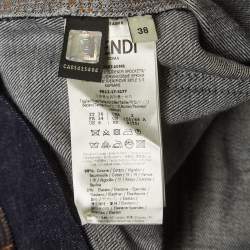 Pre Owned Fendi Navy Blue Denim High Rise Jeans S Waist 28"