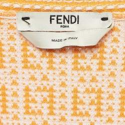 مملوكة مسبقًا Fendi Orange Zucca Knit Mini Bodycon Dress M