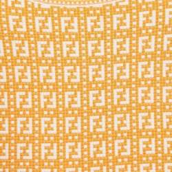 مملوكة مسبقًا Fendi Orange Zucca Knit Mini Bodycon Dress M