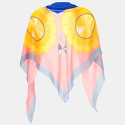 Pre Owned Fendi Multicolor Jewel Eyes Print Wool and Cashmere Scarf