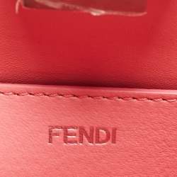 Pre Owned Fendi Pink Patent Leather Medium Peekaboo Cut Bag