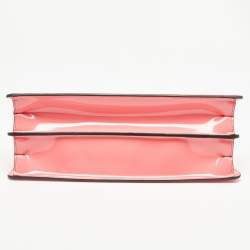 Pre Owned Fendi Pink Patent Leather Medium Peekaboo Cut Bag