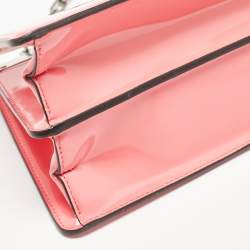 Pre Owned Fendi Pink Patent Leather Medium Peekaboo Cut Bag