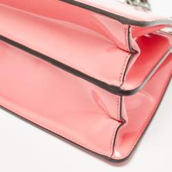 Pre Owned Fendi Pink Patent Leather Medium Peekaboo Cut Bag