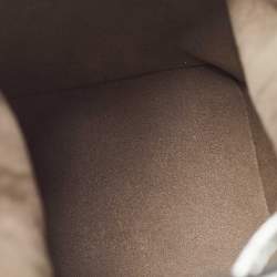 Pre Owned Fendi SIlver Leather Mini Mon Tresor Drawstring Bucket Bag