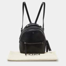 Pre Owned Fendi Black Leather Mini By The Way Backpack