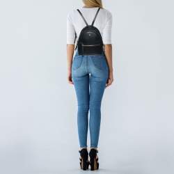 Pre Owned Fendi Black Leather Mini By The Way Backpack