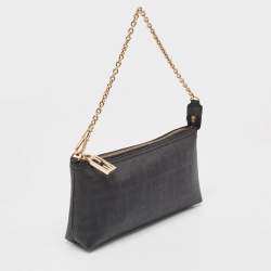 Pre Owned Fendi Black Zucca Coated Canvas Accessories Pochette