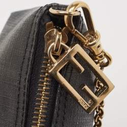 Pre Owned Fendi Black Zucca Coated Canvas Accessories Pochette
