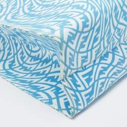 Pre Owned Fendi x Sarah Coleman Blue FF Vertigo PVC Shopper Tote