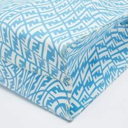 Pre Owned Fendi x Sarah Coleman Blue FF Vertigo PVC Shopper Tote