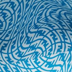 Pre Owned Fendi x Sarah Coleman Blue FF Vertigo PVC Shopper Tote