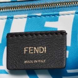 Pre Owned Fendi x Sarah Coleman Blue FF Vertigo PVC Shopper Tote