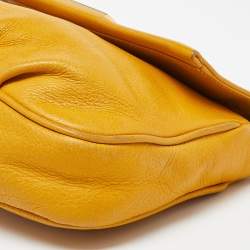 Pre Owned Fendi Yellow Leather Fendista Pochette Crossbody Bag