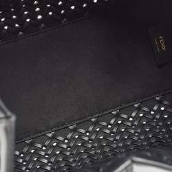 Pre Owned Fendi Black Interlaced Leather Medium Origami Bag