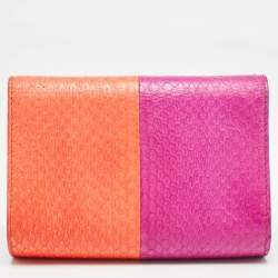 Fendi Purple/Orange Snakeskin Rush Chain Clutch