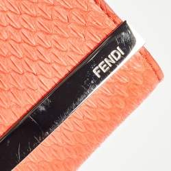 Fendi Purple/Orange Snakeskin Rush Chain Clutch