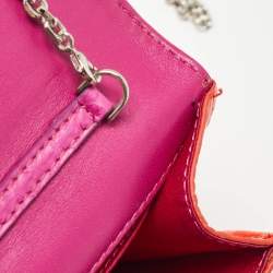 Fendi Purple/Orange Snakeskin Rush Chain Clutch