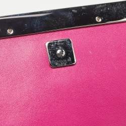Fendi Purple/Orange Snakeskin Rush Chain Clutch