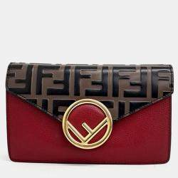 Fendi Brown/red chain mini belt bag 