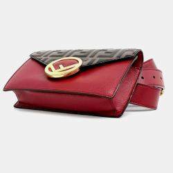 Fendi Brown/red chain mini belt bag 