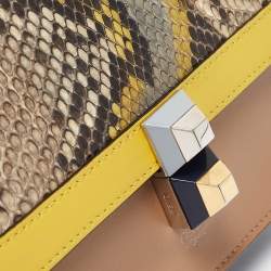 Fendi Multicolor Python and Leather Mini Kan I Shoulder Bag