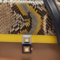 Fendi Multicolor Python and Leather Mini Kan I Shoulder Bag