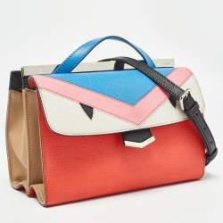 Pre Owned Fendi Multicolor Leather Mini Monster Demi Jour Shoulder Bag