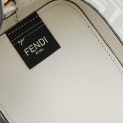 Pre Owned Fendi White Zucca PVC and Leather Mini Mon Tresor Drawstring Bucket Bag