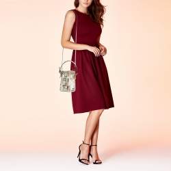 Pre Owned Fendi Beige Zucca Ricamo Canvas and Leather Mini Mon Tresor Bucket Bag