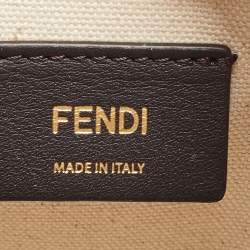 Pre Owned Fendi Beige Zucca Ricamo Canvas and Leather Mini Mon Tresor Bucket Bag