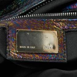 Pre Owned Fendi Multicolor Iridescent Leather Biga Hobo