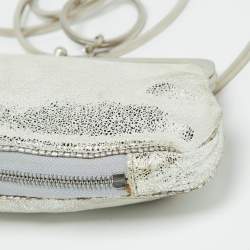 Fendi Silver Suede Rings Clutch