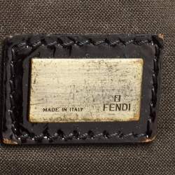 مملوكة مسبقًا حقيبة يد فندي شيف شوبر حافة جلد وكانفاس زوكا توباكو