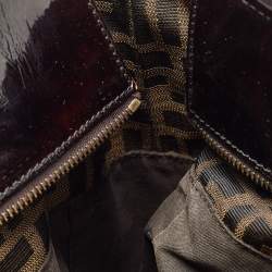 مملوكة مسبقًا حقيبة يد فندي شيف شوبر حافة جلد وكانفاس زوكا توباكو