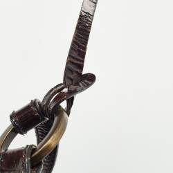 مملوكة مسبقًا حقيبة يد فندي شيف شوبر حافة جلد وكانفاس زوكا توباكو