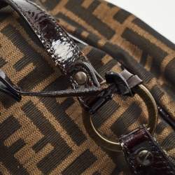 مملوكة مسبقًا حقيبة يد فندي شيف شوبر حافة جلد وكانفاس زوكا توباكو