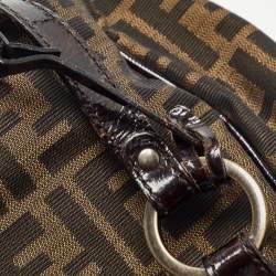 مملوكة مسبقًا حقيبة يد فندي شيف شوبر حافة جلد وكانفاس زوكا توباكو