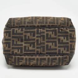 مملوكة مسبقًا حقيبة يد ف�ندي شيف شوبر حافة جلد وكانفاس زوكا توباكو