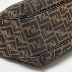 مملوكة مسبقًا حقيبة يد فندي شيف شوبر حافة جلد وكانفاس زوكا توباكو